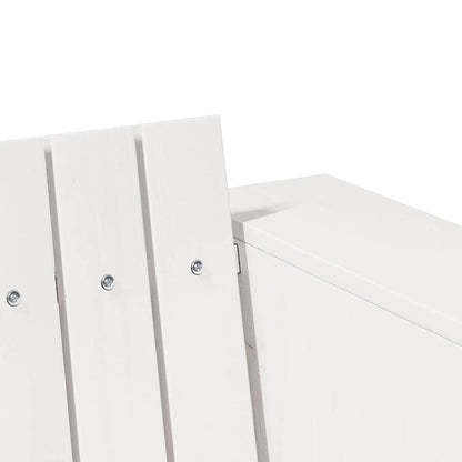 Garten-Sofa Weiß 134 x 60 x 62 cm Massives Kiefernholz