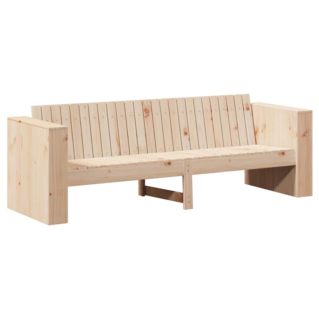 Garten-Sofa Natur 185,5 x 60 x 62 cm Massives Kiefernholz