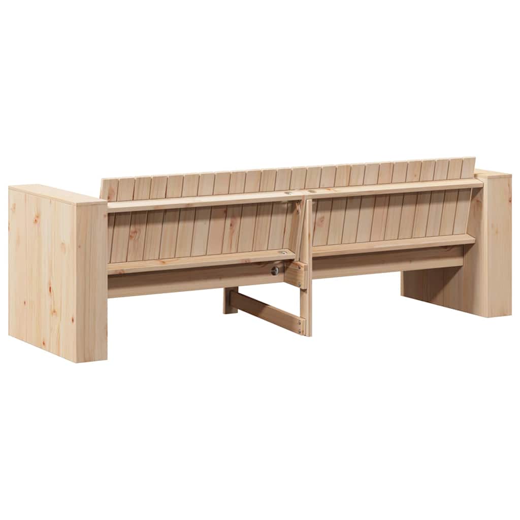 Garten-Sofa Natur 185,5 x 60 x 62 cm Massives Kiefernholz