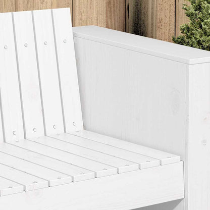 vidaXL Garten-Sofa Weiß 185,5 x 60 x 62 cm Massives Kiefernholz