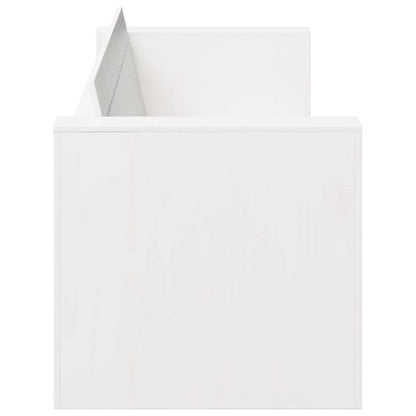 vidaXL Garten-Sofa Weiß 185,5 x 60 x 62 cm Massives Kiefernholz