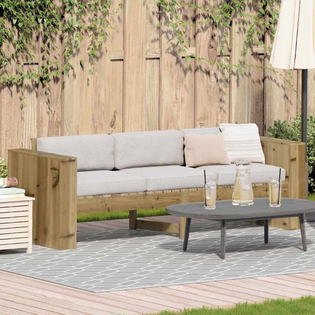 vidaXL Garten-Sofa Braun 185,5 x 60 x 62 cm Massives Kiefernholz