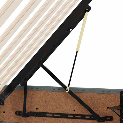 Aufbewahrungsbett mit Matratze Dunkelgrau 180 x 200 cm Stoff