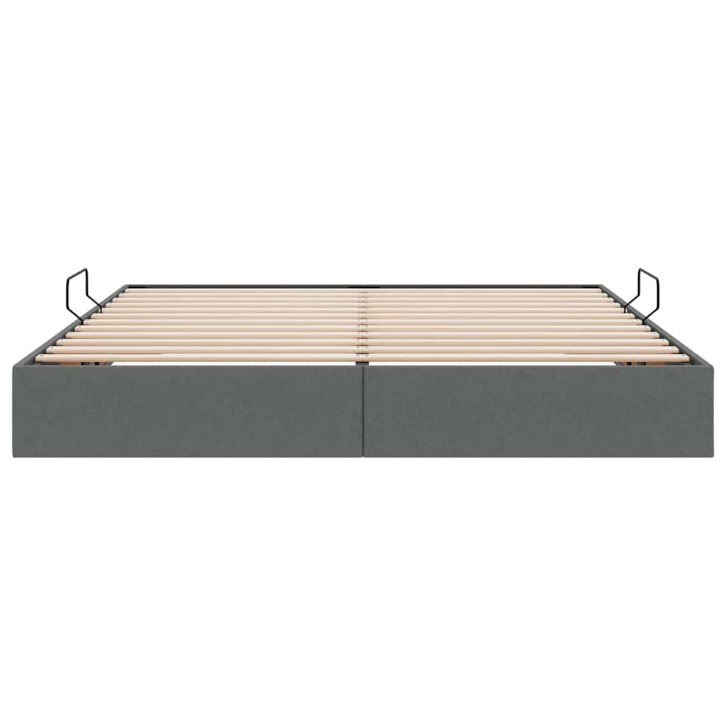 Aufbewahrungsbett mit Matratze Dunkelgrau 180 x 200 cm Stoff