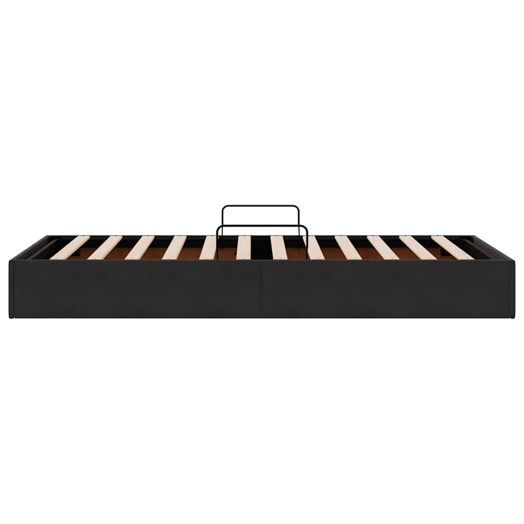 Aufbewahrungsbett mit Matratze Schwarz 90 x 190 cm Samt