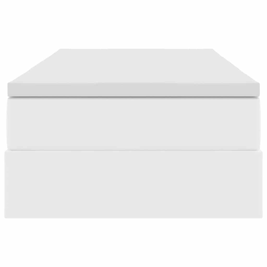 Aufbewahrungsbett mit Matratze Weiß 100 x 200 cm Kunstleder