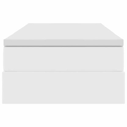 Aufbewahrungsbett mit Matratze Weiß 100 x 200 cm Kunstleder