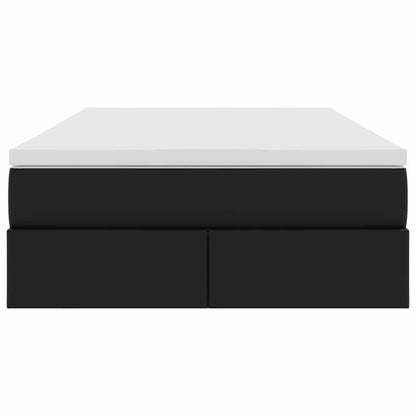Aufbewahrungsbett mit Matratze Schwarz 120 x 200 cm Kunstleder