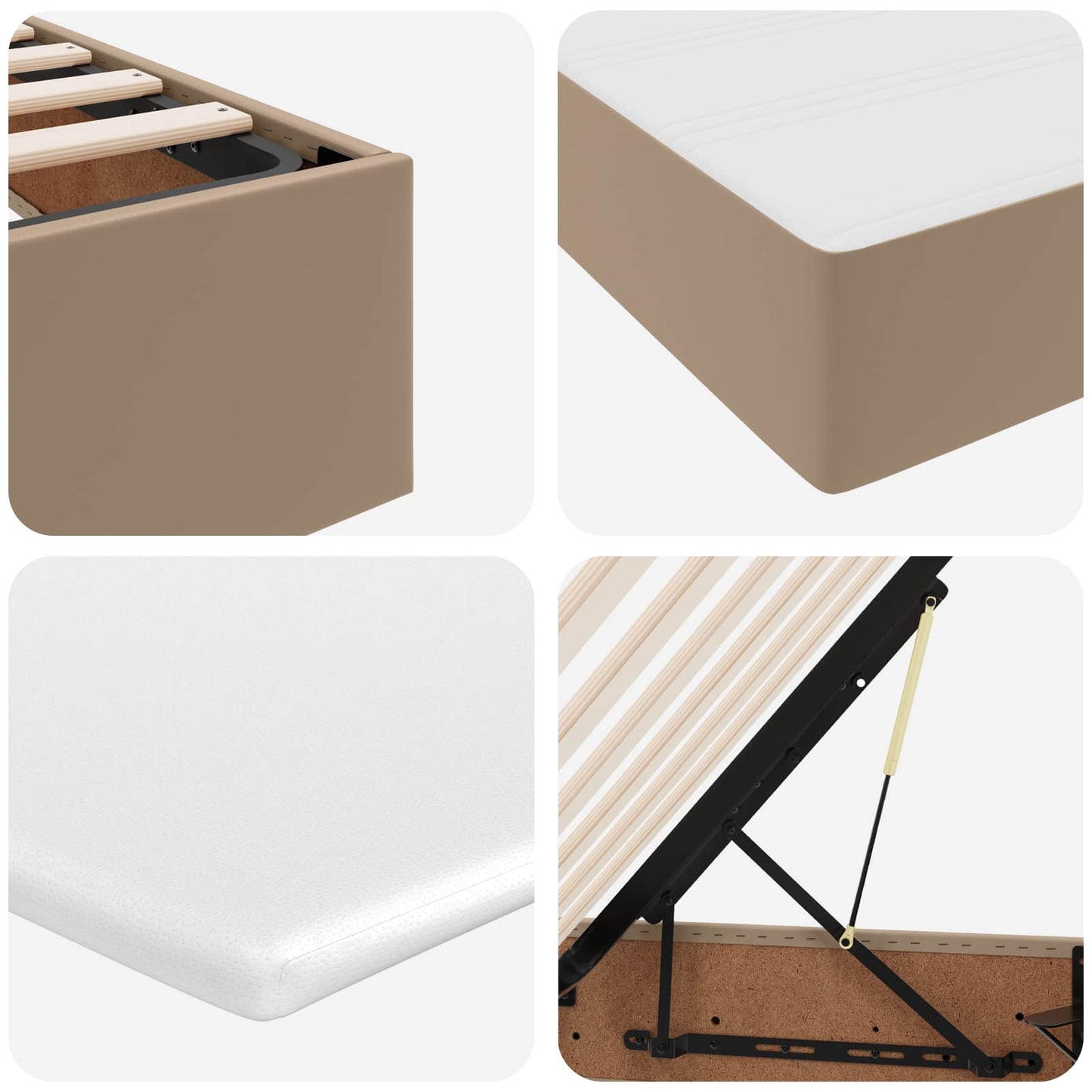 Aufbewahrungsbett mit Matratze Cappuccino 140 x 190 cm