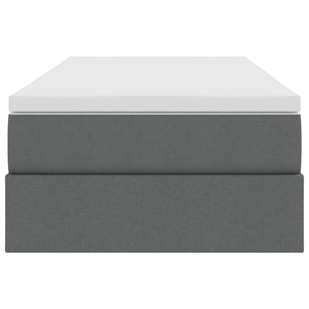 vidaXL Lit de rangement avec matelas Gris foncé 90 x 190 cm Polyester