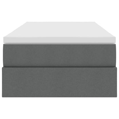 vidaXL Lit de rangement avec matelas Gris foncé 90 x 190 cm Polyester