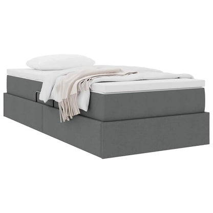 vidaXL Lit de rangement avec matelas Gris foncé 90 x 190 cm Polyester