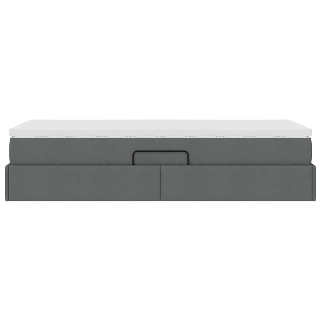 vidaXL Lit de rangement avec matelas Gris foncé 90 x 190 cm Polyester