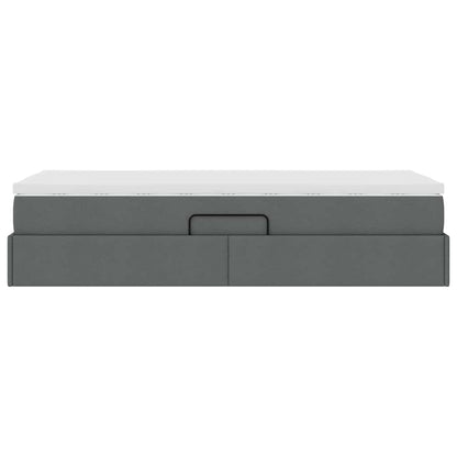 vidaXL Lit de rangement avec matelas Gris foncé 90 x 190 cm Polyester