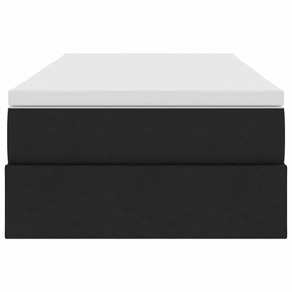 Aufbewahrungsbett mit Matratze Schwarz 90 x 190 cm Polyester