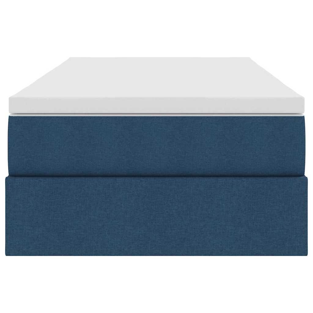Aufbewahrungsbett mit Matratze Blau 90 x 200 cm Polyester