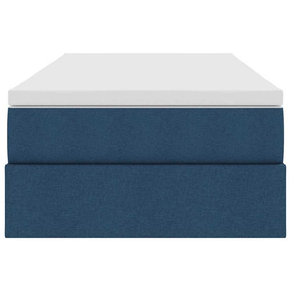 Aufbewahrungsbett mit Matratze Blau 90 x 200 cm Polyester