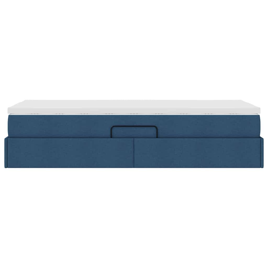 Aufbewahrungsbett mit Matratze Blau 90 x 200 cm Polyester