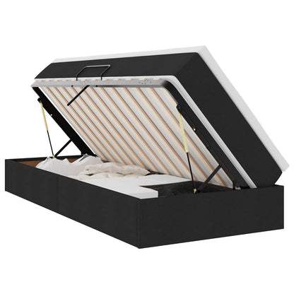 Aufbewahrungsbett mit Matratze Schwarz 100 x 200 cm Polyester
