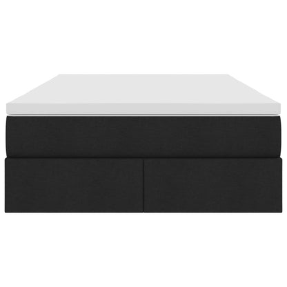 Aufbewahrungsbett mit Matratze Schwarz 120 x 190 cm Polyester