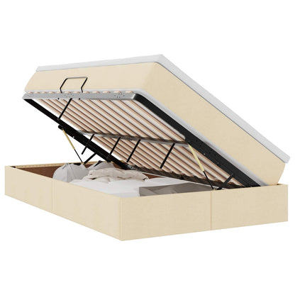 Aufbewahrungsbett mit Matratze Creme 120 x 200 cm Polyester