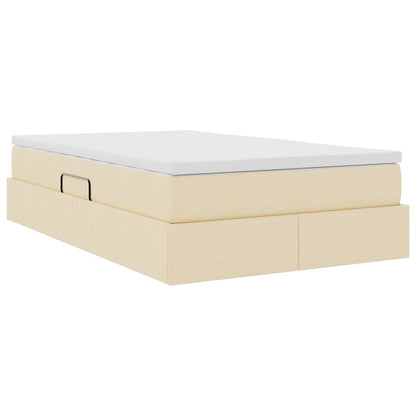 Aufbewahrungsbett mit Matratze Creme 120 x 200 cm Polyester