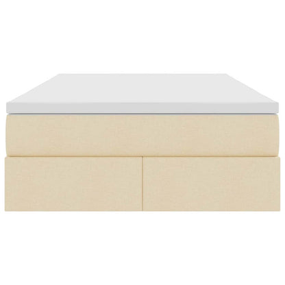 Aufbewahrungsbett mit Matratze Creme 120 x 200 cm Polyester