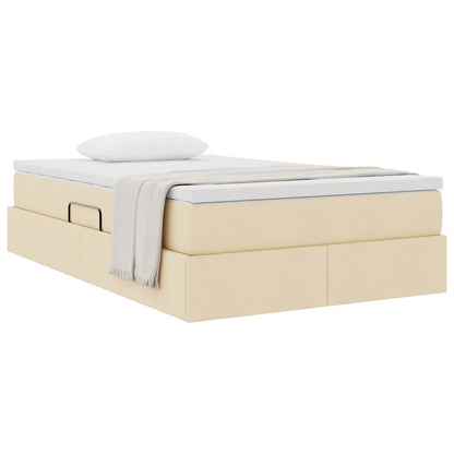 Aufbewahrungsbett mit Matratze Creme 120 x 200 cm Polyester