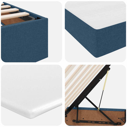 Aufbewahrungsbett mit Matratze Blau 120 x 200 cm Polyester