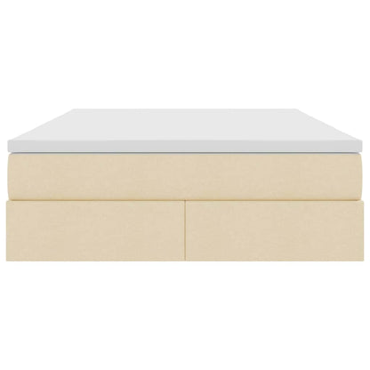 vidaXL Aufbewahrungsbett mit Matratze Creme 140 x 190 cm Polyester