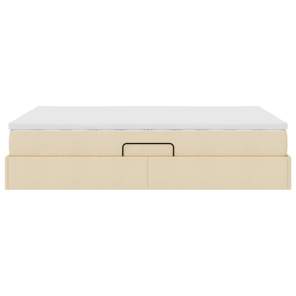 vidaXL Aufbewahrungsbett mit Matratze Creme 140 x 190 cm Polyester