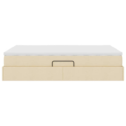 vidaXL Aufbewahrungsbett mit Matratze Creme 140 x 190 cm Polyester