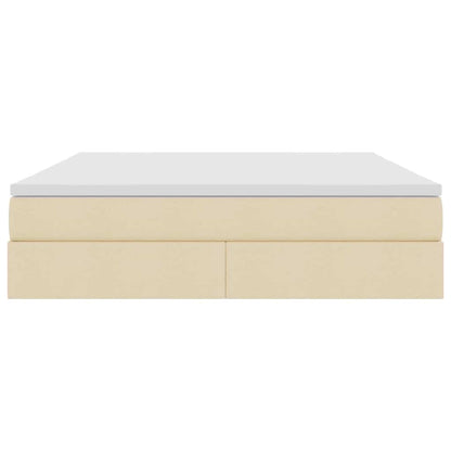 Aufbewahrungsbett mit Matratze Creme 160 x 200 cm Polyester