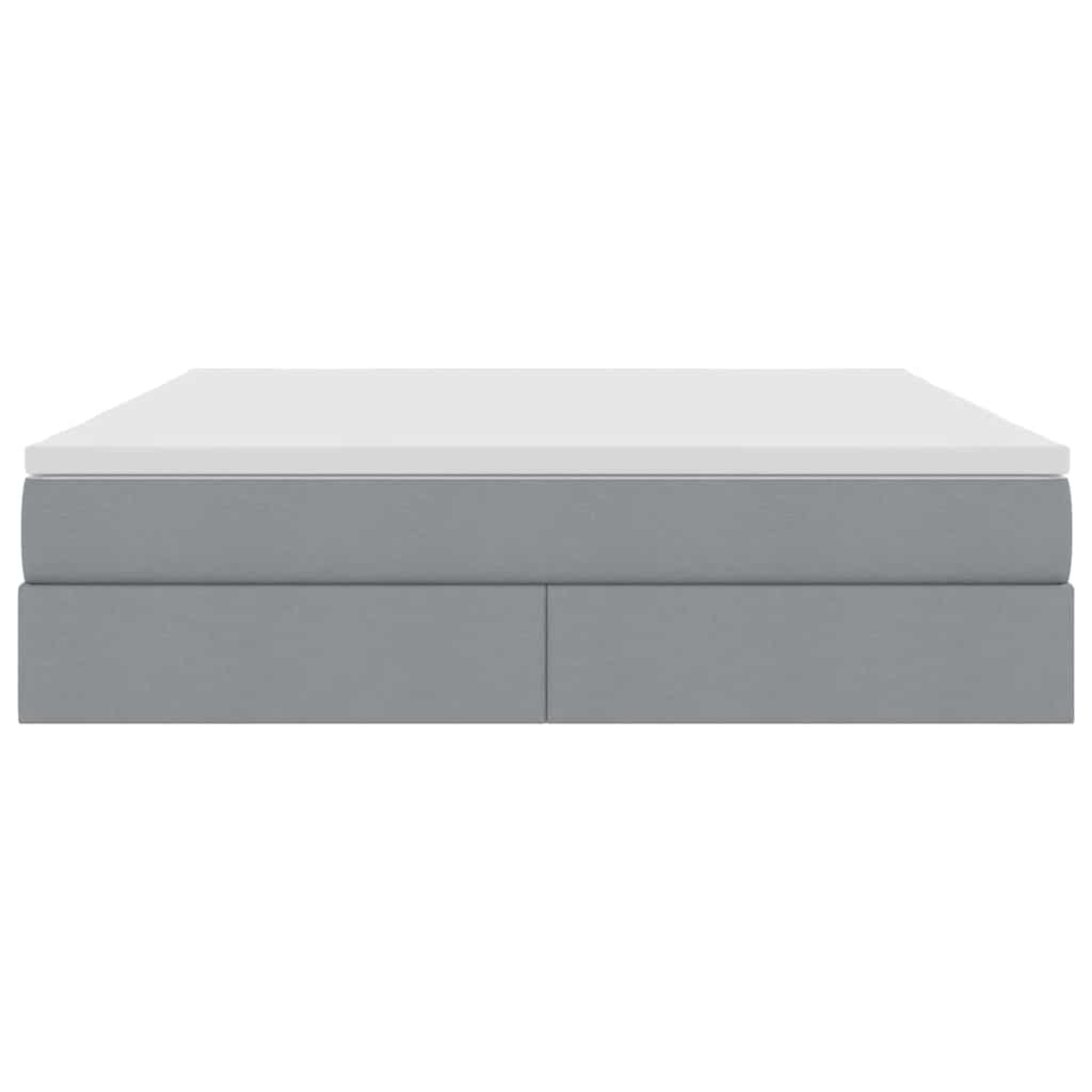Aufbewahrungsbett mit Matratze Hellgrau 180 x 200 cm Polyester