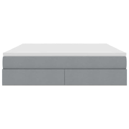 Aufbewahrungsbett mit Matratze Hellgrau 180 x 200 cm Polyester
