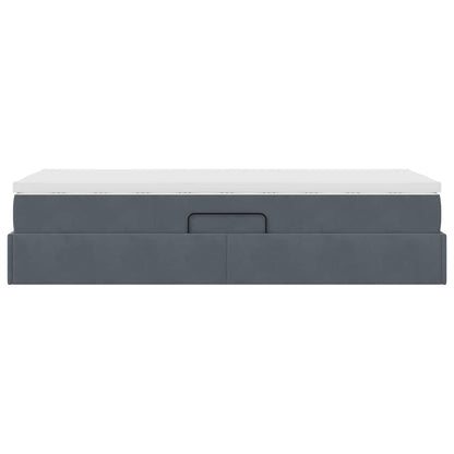 vidaXL Lit de rangement avec matelas Gris foncé 90 x 190 cm Velours