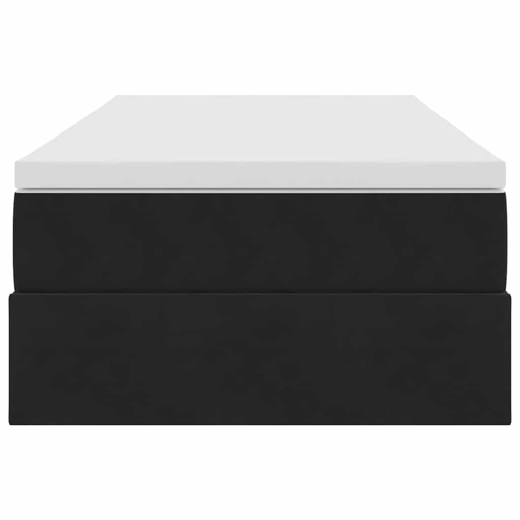 Aufbewahrungsbett mit Matratze Schwarz 90 x 190 cm Samt
