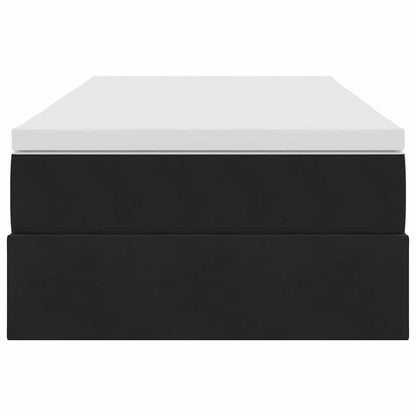 Aufbewahrungsbett mit Matratze Schwarz 90 x 190 cm Samt