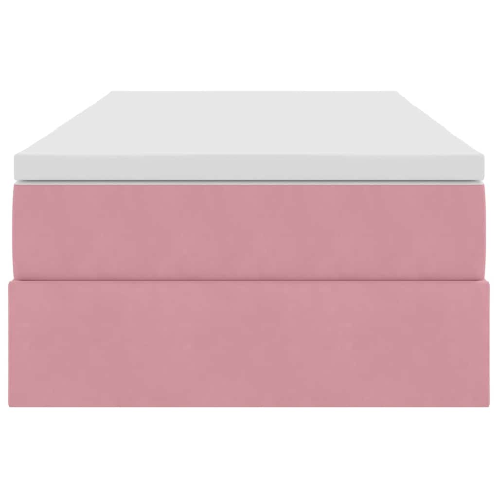 vidaXL Aufbewahrungsbett mit Matratze Rosa 90 x 190 cm Samt