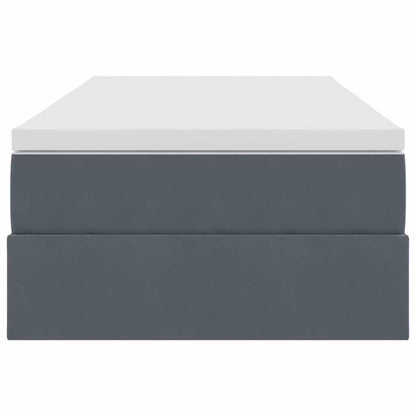 Aufbewahrungsbett mit Matratze Dunkelgrau 100 x 200 cm Samt