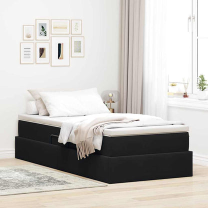 vidaXL Lit de rangement avec matelas Noir 100 x 200 cm Velours