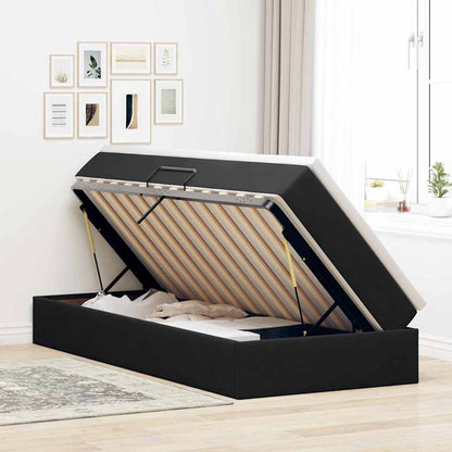 vidaXL Lit de rangement avec matelas Noir 100 x 200 cm Velours