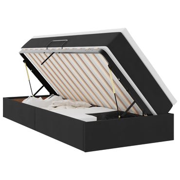 vidaXL Lit de rangement avec matelas Noir 100 x 200 cm Velours
