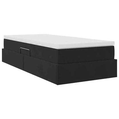vidaXL Lit de rangement avec matelas Noir 100 x 200 cm Velours