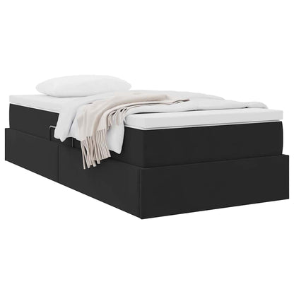 vidaXL Lit de rangement avec matelas Noir 100 x 200 cm Velours