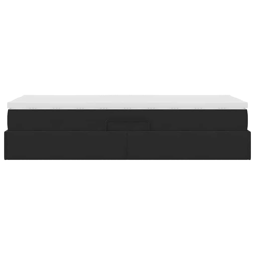 vidaXL Lit de rangement avec matelas Noir 100 x 200 cm Velours