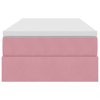 vidaXL Aufbewahrungsbett mit Matratze Rosa 100 x 200 cm Samt