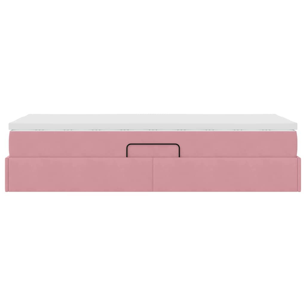 vidaXL Aufbewahrungsbett mit Matratze Rosa 100 x 200 cm Samt
