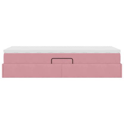 vidaXL Aufbewahrungsbett mit Matratze Rosa 100 x 200 cm Samt