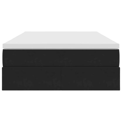 Aufbewahrungsbett mit Matratze Schwarz 120 x 190 cm Samt